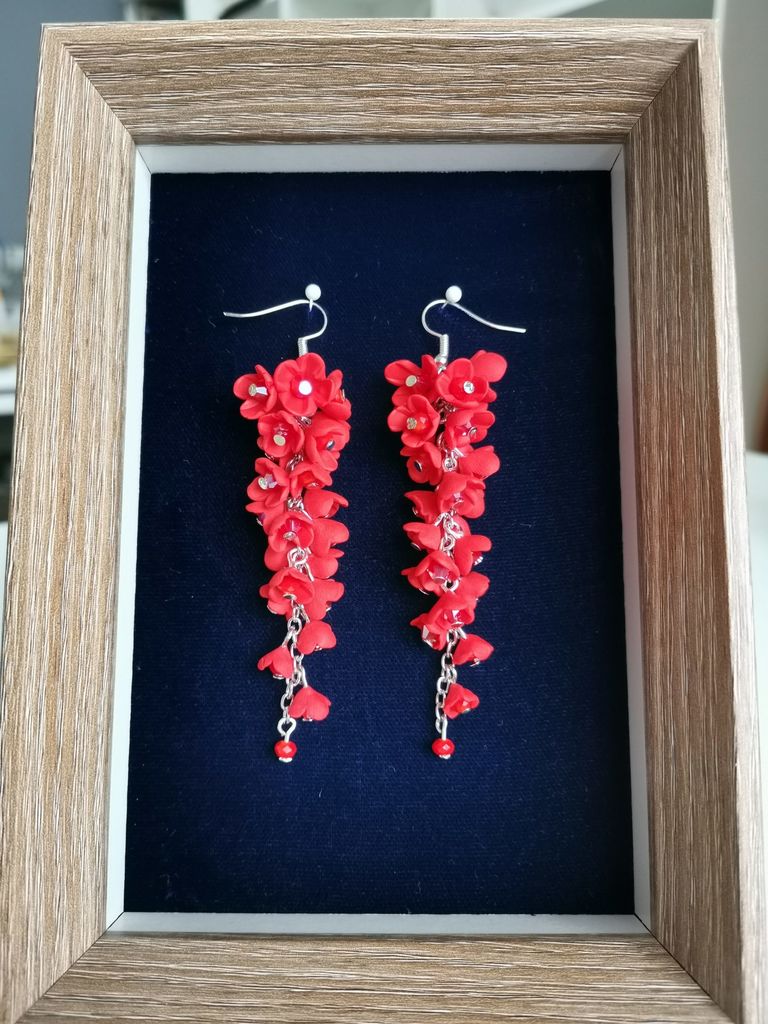 Red grape earrings